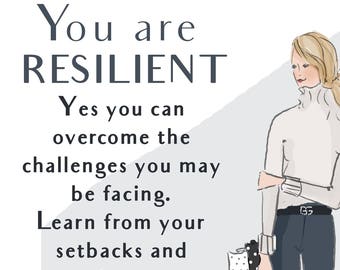 Wall Art for Women - You are Resilient - Wall Art Print - Motivational Art  -  Wall Art -- Print