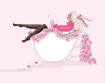 Pretty Pink Coffee Tea Lover Cards -  - Pink { Pink and Girly Coffee Lover} Heather Stillufsen