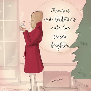 Memories and Traditions Make the Season Brighter   -  Holiday Cards - Christmas  Cards Wall Art Print - Motivational Art  - Wall Art