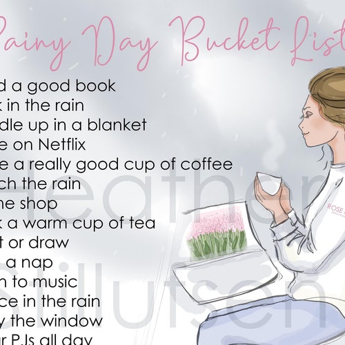 Rainy Day Bucket List Printable Heather Stillufsen Spring Etsy