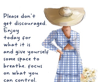 Please Don't Get Discouraged -  Fashion Illustration {Heather Stillufsen, Notecards,  Fashion Drawing, Girly,  Stationery,  Style }