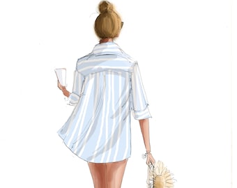 Coastal Grandma Notecards & Prints. Fashion Illustration {Heather Stillufsen, Notecards, Prints, Fashion Drawing, Girly,Stationery,Style }