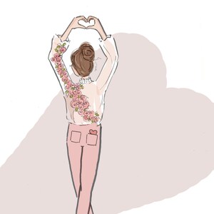 Biglietti di San Valentino - Arte di San Valentino - Cuori e mani - Arte dell'illustrazione di moda - Heather Stillufsen