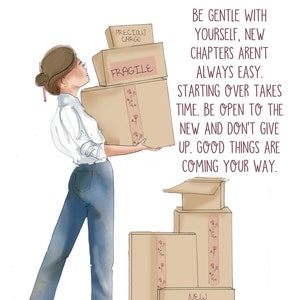 Be Gentle With Yourself Cards - Starting Over Moving Cards- Quotes - Heather Stillufsen Cards Heather Stillufsen art