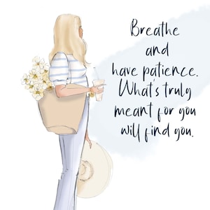 Breathe and Have Patience  -  Fashion Illustration {Heather Stillufsen, Notecards,  Fashion Drawing, Girly,  Stationery,  Style }