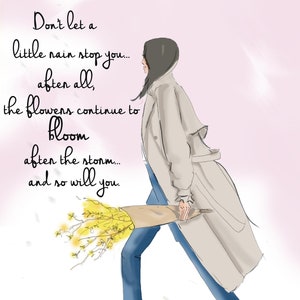 Don't Let a Little Rain Stop You - Biglietti per le donne - Biglietti di incoraggiamento- Heather Stillufsen Art Greeting Cards