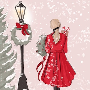 Tarjeta de Navidad - Caminando por la nieve - Tarjetas navideñas - tarjetas festivas de Heather Stillufsen