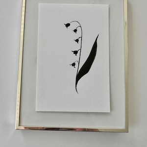 Lilly of the Valley Spring Garden No. 2 floral Silhouette May Birth Flower floral art black and white floral art Lilly of the Valley