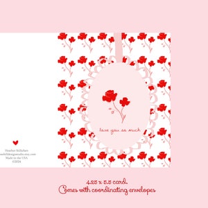 かわいい花柄のバレンタインカード バレンタインデーカード - {ガーリーファッションイラスト かわいいファンシーピンク} Heather Stillufsen