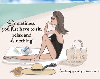 Sit, Relax and Do Nothing - Beach Art - Beach Quotes - Beach Wall Art Print - Art Print -  Wall Art -- Print