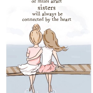 Sister Wall Art Sisters Digital Art Print Sisters Children's Wall Art Print image 2