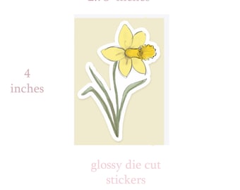 Sticker Daffodil Sticker: Glossy Die Cut Yellow Daffodil