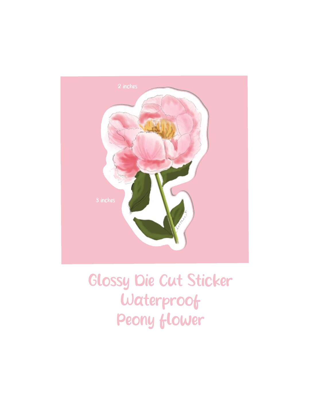 Peony Sticker - Flower Sticker Garden Stickers Stickers Spring Stickers ...