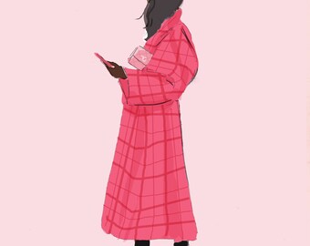 Fashion Illustration - {Girly Fashion Illustration Pretty Fancy Pink} Heather Stillufsen