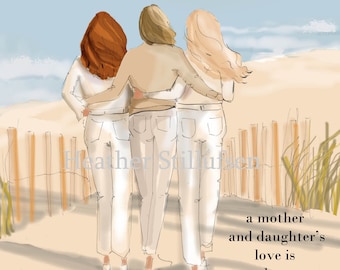 Mom and Daughter Art - Love is As Deep As the Ocean - Art for Moms - Inspirational Art for Women - Just Like You, TWO