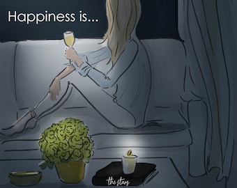 Happiness is A Quiet Night at Home - Heather Stillufsen -   Wall Art for Women