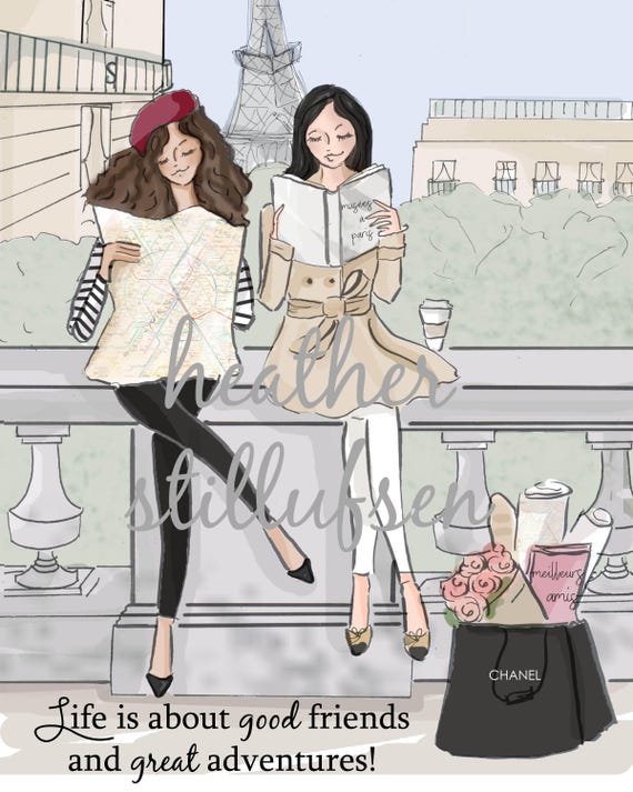 Beste Freunde Gute Freunde Und Große Abenteuer Paris Kunst Etsy