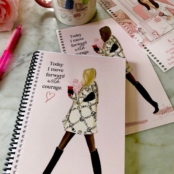 Heather Stillufsen Journals Pretty Journals  Valentine's Day Gift - Writing  Notebooks {pretty pink and girly writing journal }