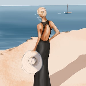 Beach NoteCards - Summer -  Fashion Illustration {Heather Stillufsen, Notecards,  Fashion Drawing, Girly,  Stationery,  Style }