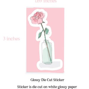 Stickers Rose Stickers Flower Stickers  Sticker Roses Flowers Cute Pretty Rose Pink Stickers Pink and girly planner stickers Garden Gifts