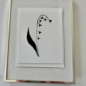 Lilly of the Valley Spring Garden No. 1 floral Silhouette May Birth Flower floral art black and white floral art Lilly of the Valley