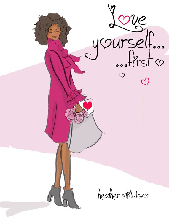 Wall Art For Women Love Yourself First Wall Art Print Etsy