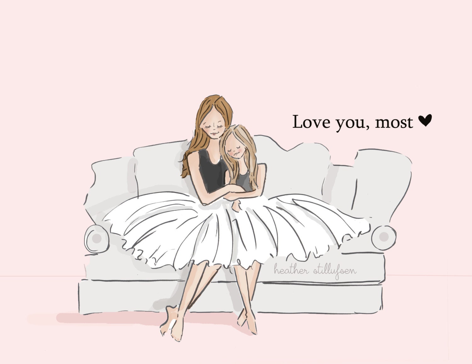 Mom and Daughter Art Love You Most Art for Moms - Etsy Mom and Daughter Art Love You Most Art for Moms - Etsy