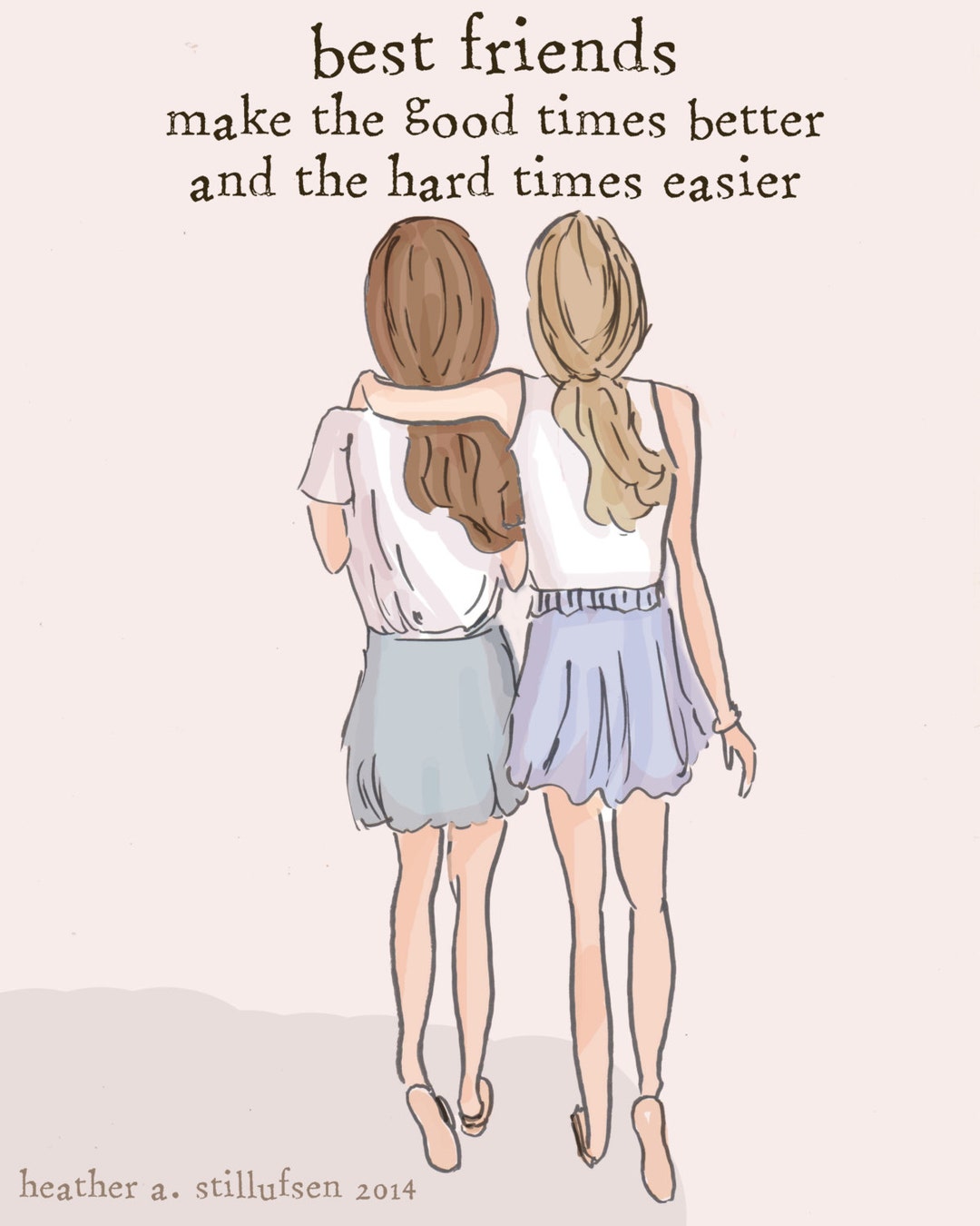 Best Friends Sister Wall Art Sisters Digital Art Print Sisters