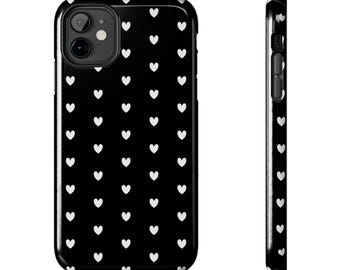Coque de portable coeur noire et blanche