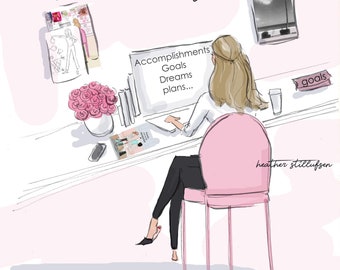 Reflect, Reboot and Regroup  - Heather Stillufsen  - Fashion Illustration - Art for Women - Quotes for Women  - Art for Women -