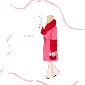 Cartões de São Valentim Cartões de Amor Bonitos - Ilustração Feminina Bonita {Cartões de Incentivo de Inverno} Cartões Heather Stillufsen