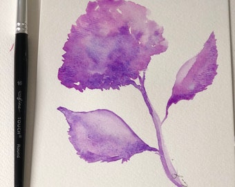 Signed Original Watercolor - Hydrangea No. 2 - Hydrangea Illustration