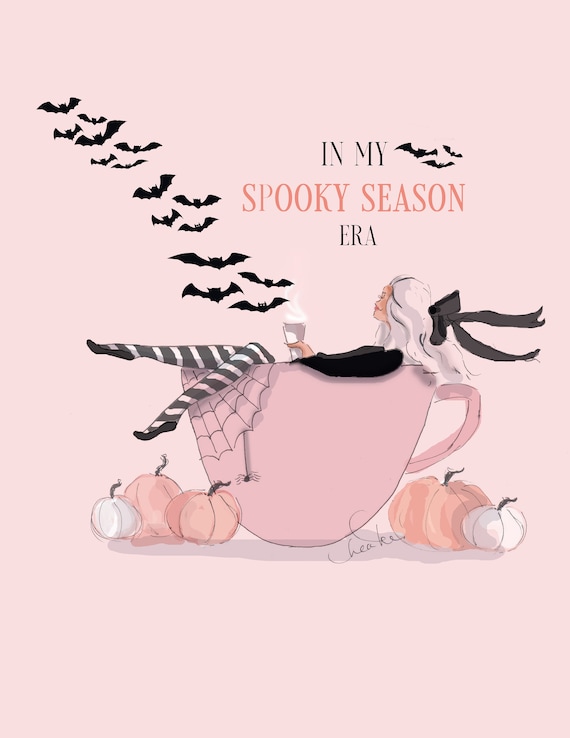 In My Spooky Era - Pink Halloween Cards - Pink and Girly Pink Aesthetic - Halloween Art - Autumn Cards - Greeting Cards - Quotes for Women