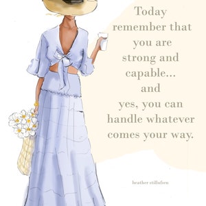 You Are Strong and Capable Cards - Fashion Illustration {Heather Stillufsen, Notecards, Fashion Drawing, Girly, Stationery, Style}