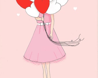 LOVE  - Pink Art - Heart Art