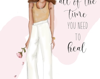 Take All of the Time You Need to Heal - Heather Stillufsen Coffee Cards and quotes