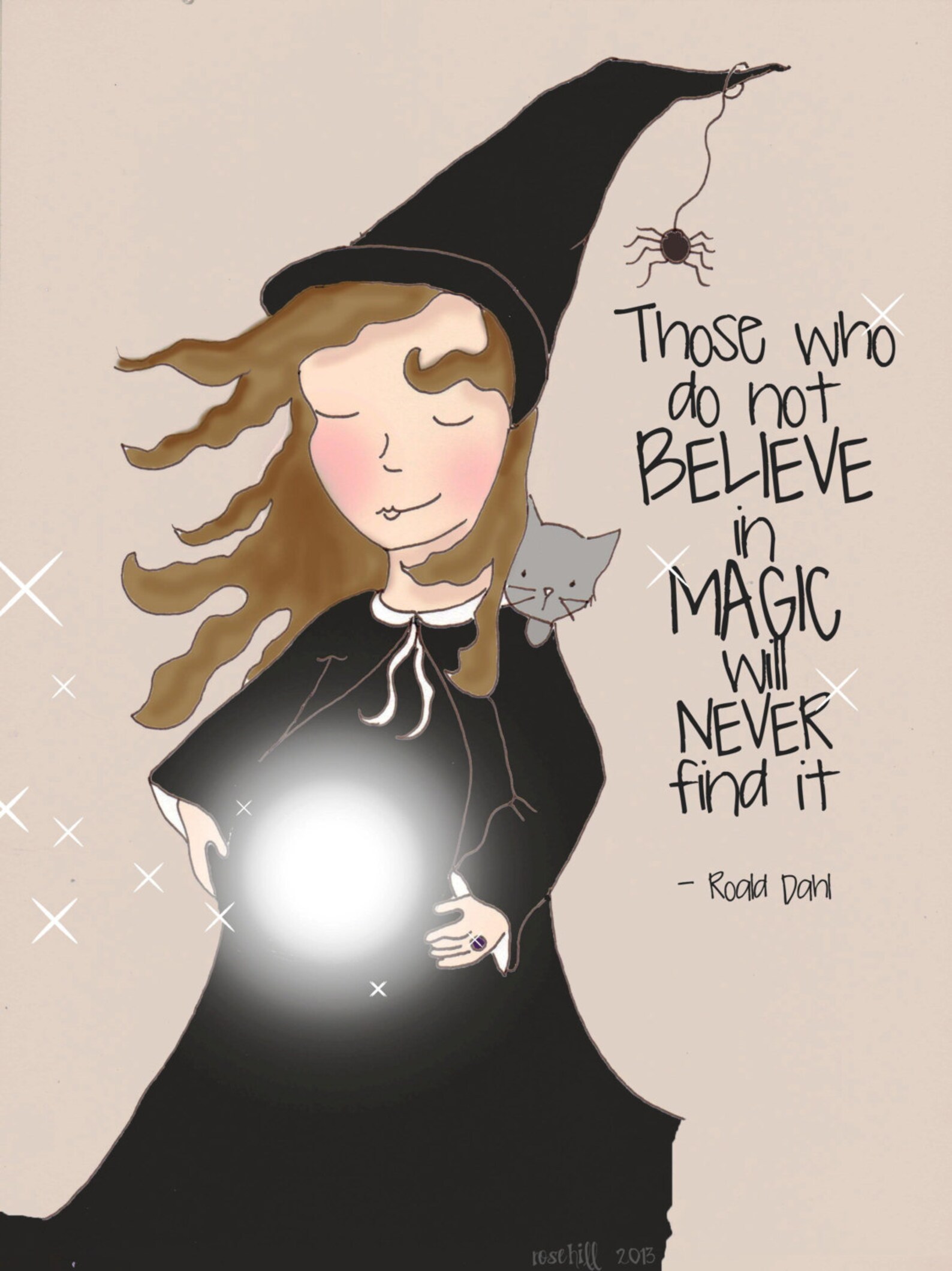 Halloween Art Fall Artwork Art for Halloween Witch Art Etsy