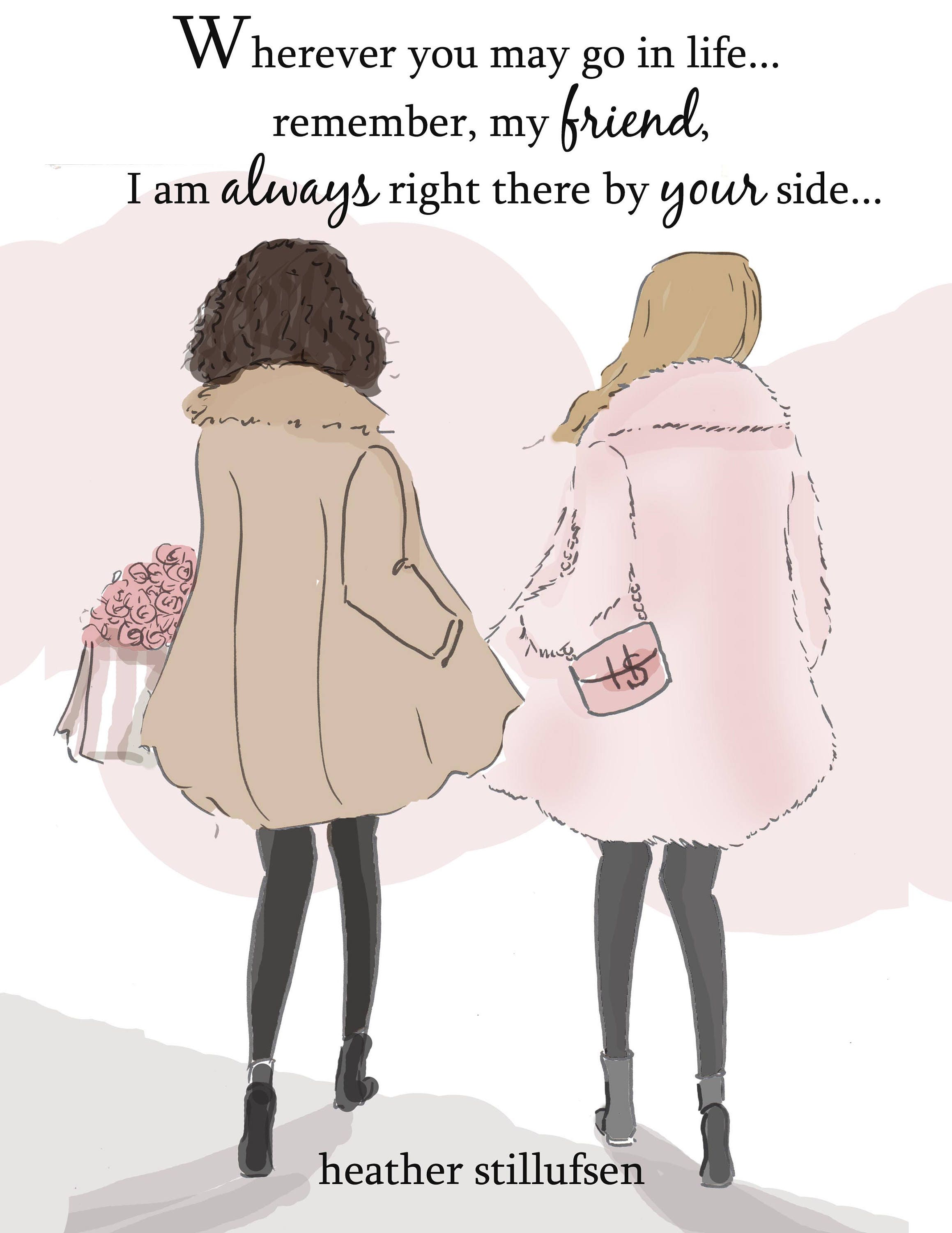 Best Friends Are Always by Your Side Art for Women Quotes - Etsy