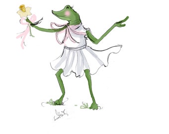 Frog Art  - Girly Frog Art Pretty cute frog art