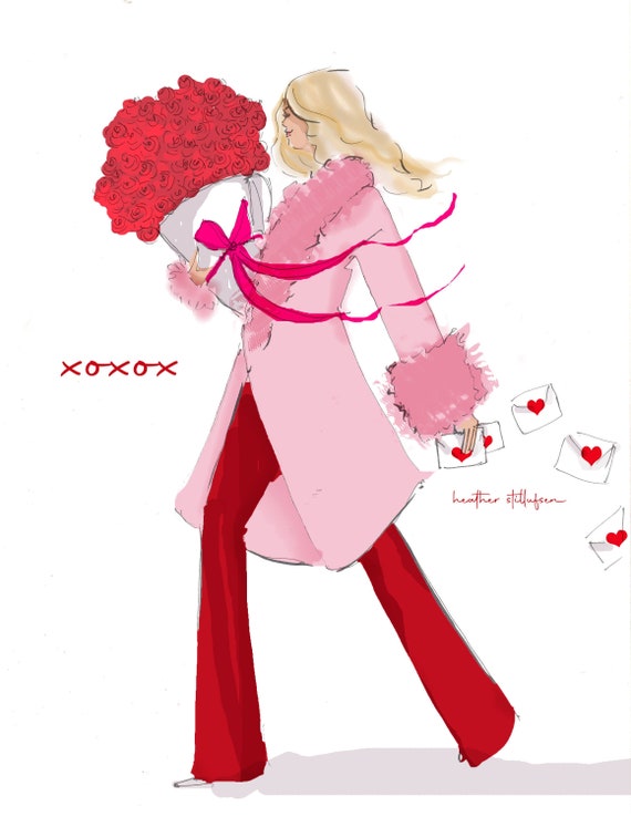 Pink Valentine Cards - XOXO - Valentine's Day Cards - {girly
