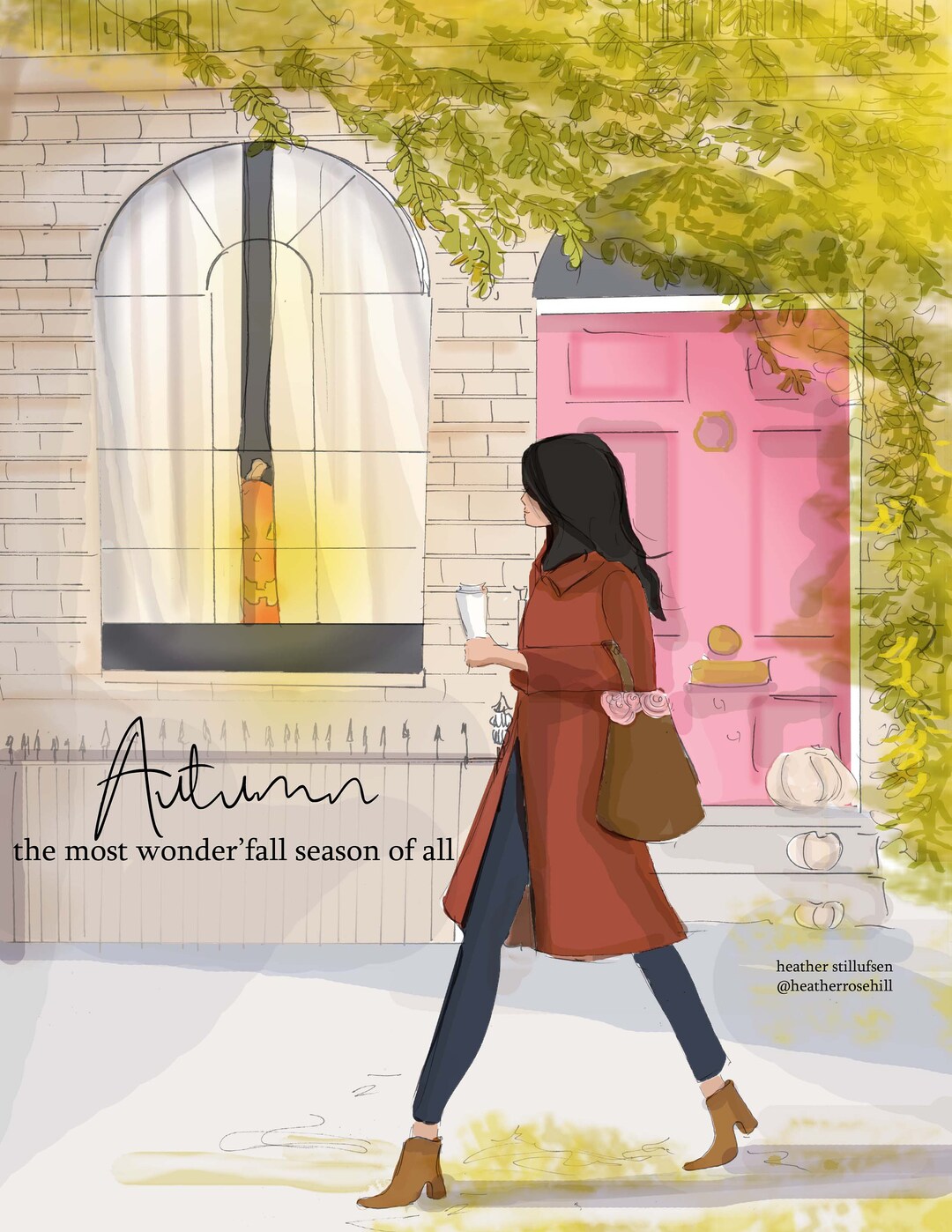 Halloween Autumn Greeting Cards - the Most Wonder'fall Season of All - Etsy