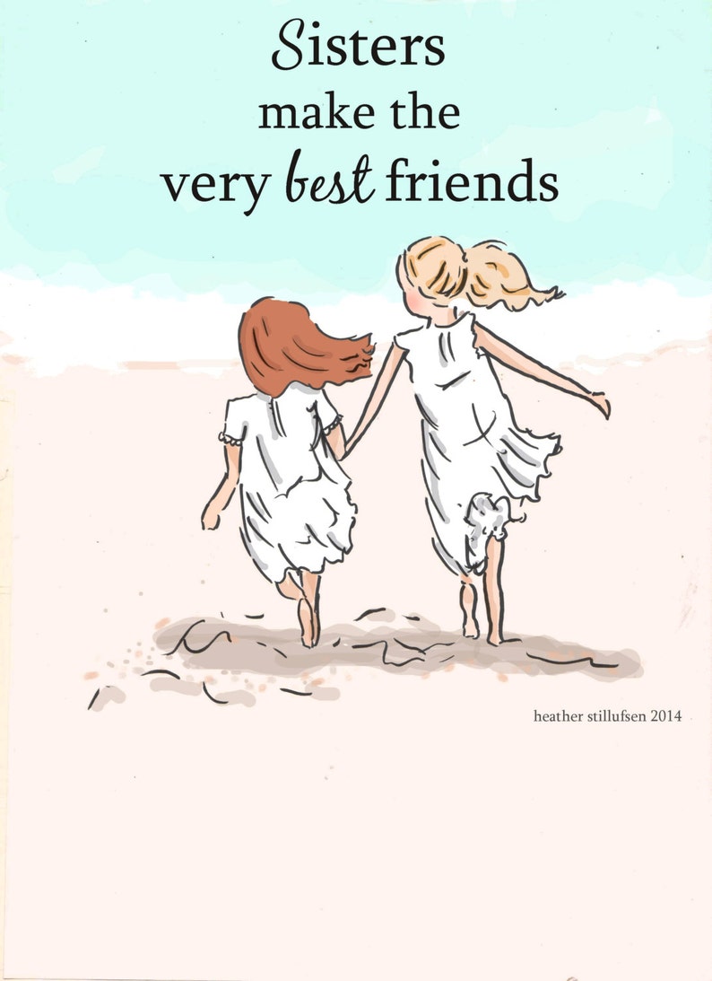 Sister Wall Art Sisters Digital Art Print Sisters | Etsy