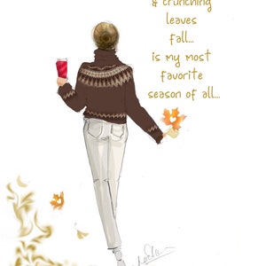 Illustrazione di ottobre di Fall Art Adoro la stampa artistica autunnale: {Autunno} Autunno, Autunno, Biglietti e arte murale, Ufficio in casa, Decorazioni carine e femminili}
