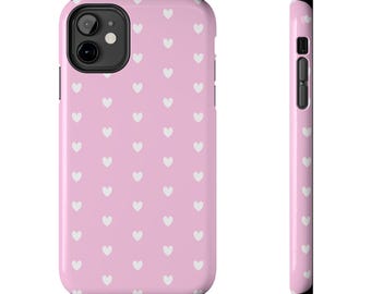 Pink and White Heart Phone Case