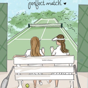 Tennis Partnerkarten. Karten für Freunde. Some Friendships Make the Perfect Match - Freundschaftskarten- Karten für Frauen