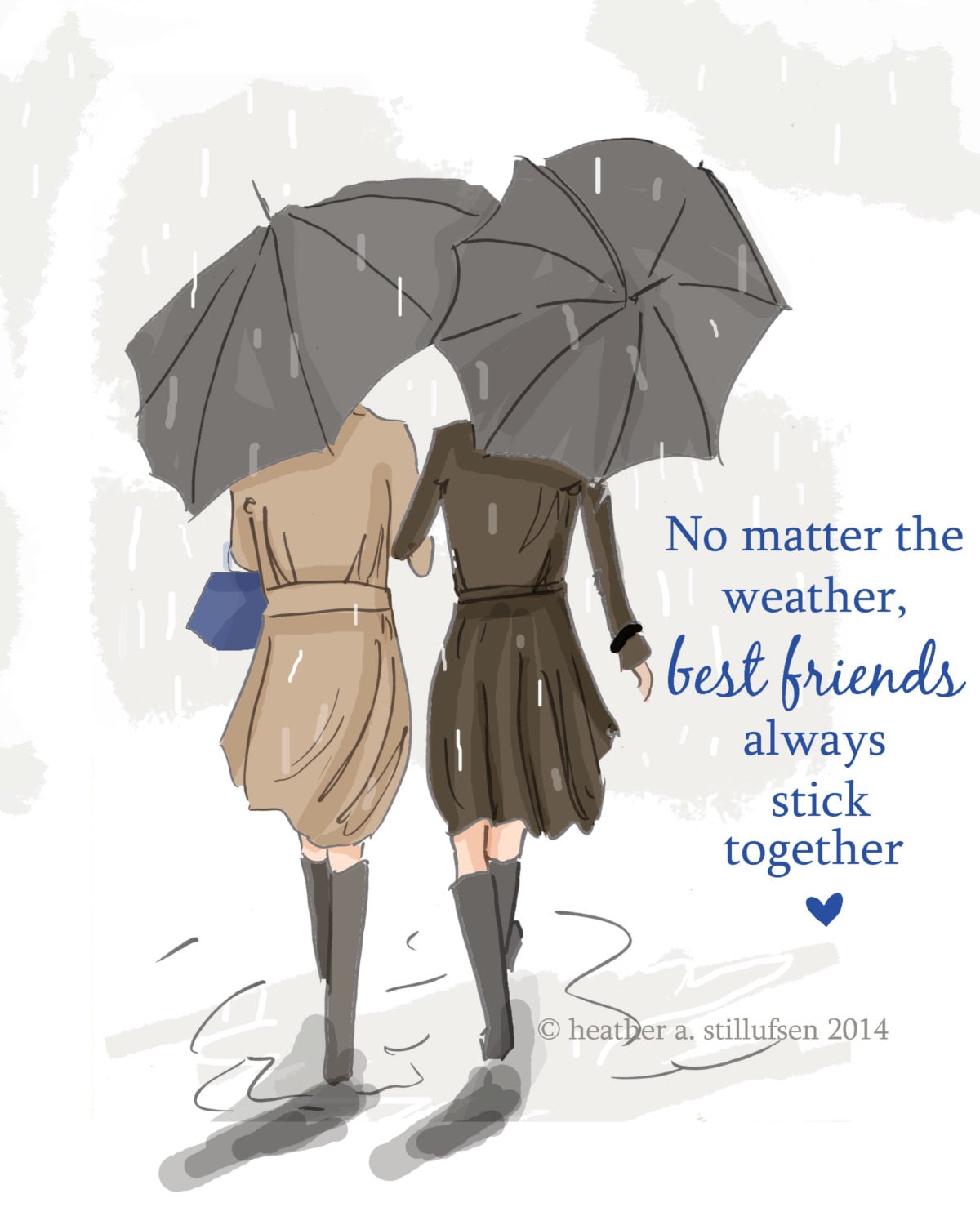 Best Friends - Best Friends Stick Together- Sisters Digital Art Print ...