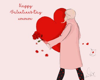 Valentine's Day Cards Girly Pretty Cards