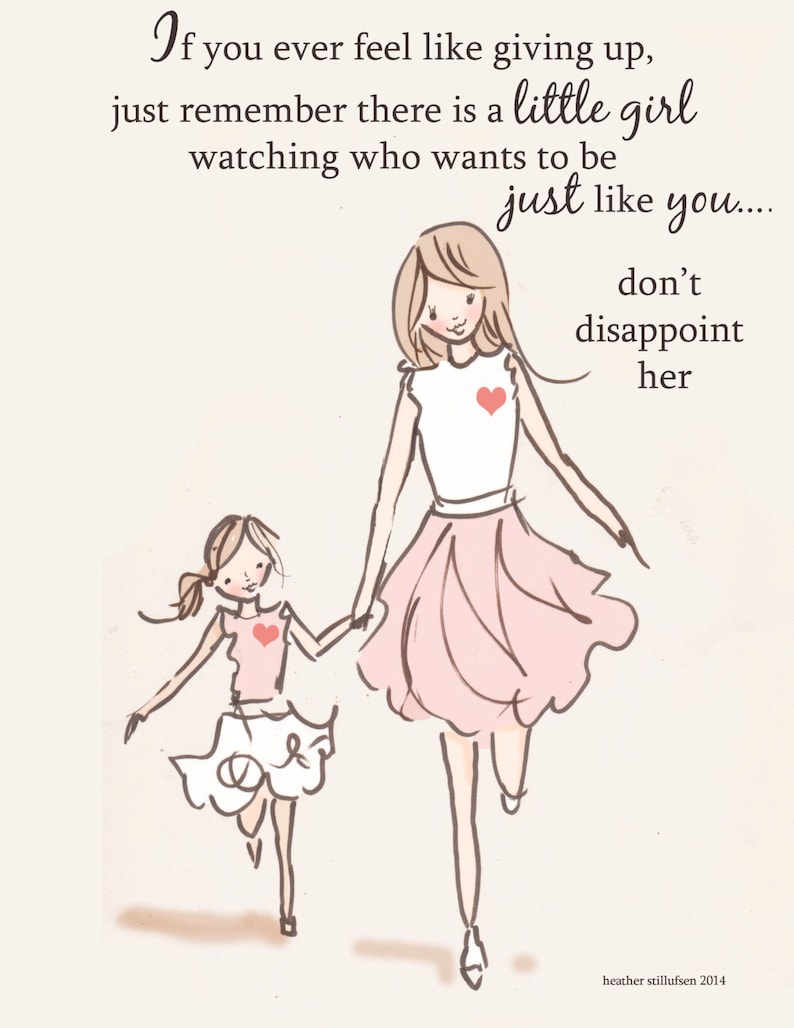 Mom and Daughter Art Art for Moms Inspirational Art for Women Just Like You image 1