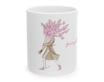 Cute Floral Mugs - Pretty Coffee Mugs - You've Got This!
