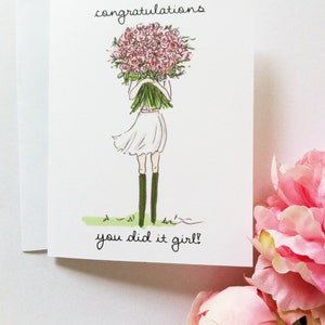 Graduation Card - You Did It Card- Congratulations Card - Cards for Girls and Women